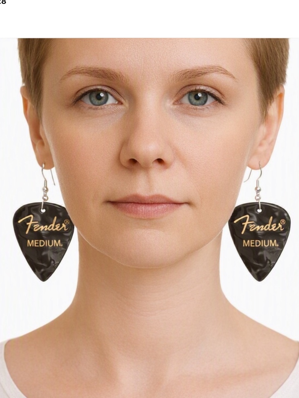 Black Pearlescent Guitar Pick Earrings Unisex New